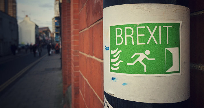 Sign supporting a British exit from the EU