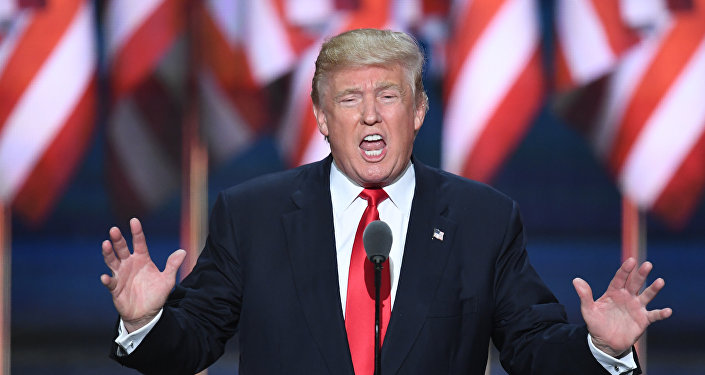 US Republican presidential candidate Donald Trump accepts the nomination on the last day of the Republican National Convention on July 21, 2016, in Cleveland, Ohio.