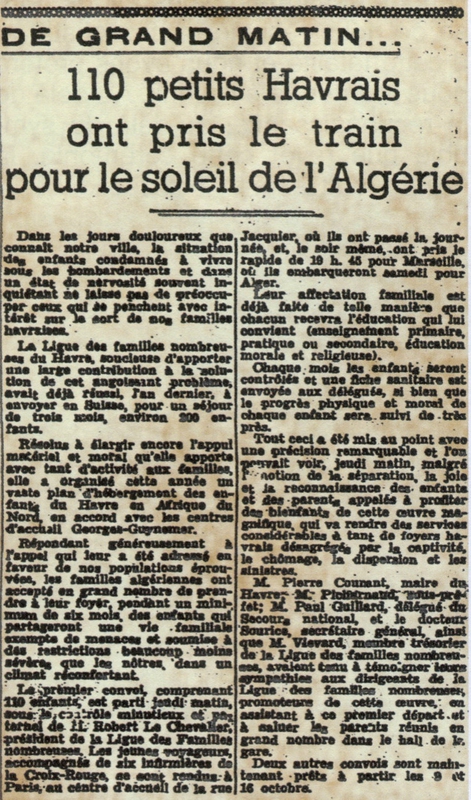 « Le petit Havre » article du 3 octobre 1941