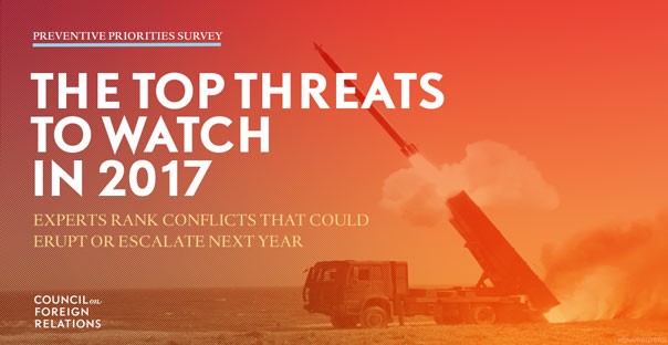 The Center for Preventive Action's annual Preventive Priorities Survey (PPS) evaluates ongoing and potential conflicts based on their likelihood of occurring in the coming year and their impact on U.S. interests